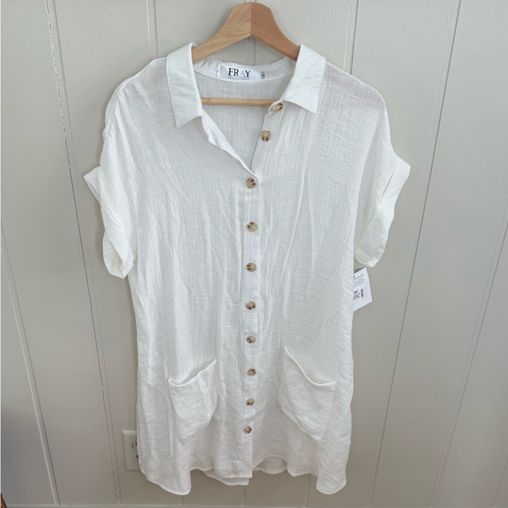 White Button-Up Dress